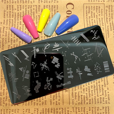 Virág koponya körömbélyegző lemezek koponya körömdíszítő sablon csontváz körömbélyegző lemezek Mouteen-191