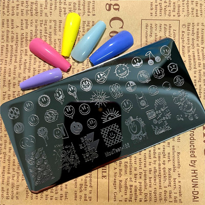 Virág koponya körömbélyegző lemezek koponya körömdíszítő sablon csontváz körömbélyegző lemezek Mouteen-191