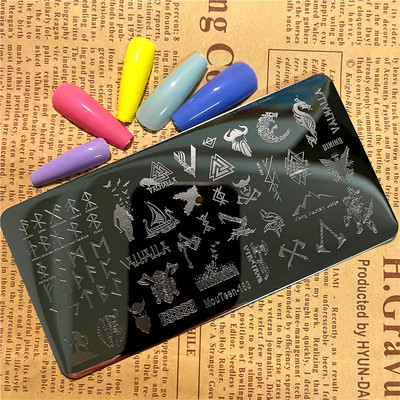 Virág koponya körömbélyegző lemezek koponya körömdíszítő sablon csontváz körömbélyegző lemezek Mouteen-191