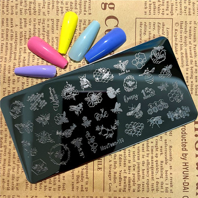 Virág koponya körömbélyegző lemezek koponya körömdíszítő sablon csontváz körömbélyegző lemezek Mouteen-191