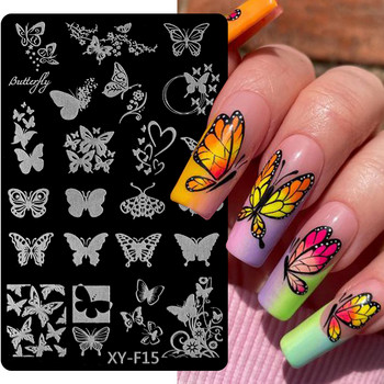 Leopard Nail Stamping Plate Marble Blooming French Line Animal Skin Image Πρότυπο σφραγίδας νυχιών UV Gel Polish Εργαλεία πλάκας εκτύπωσης