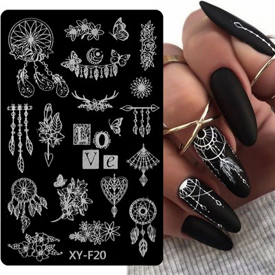 Leoparda nagu apzīmogošanas plāksne Marmors, ziedošs franču līnijas dzīvnieku ādas attēls nagu zīmoga veidne UV gēla lakas apdrukas plāksnes rīki