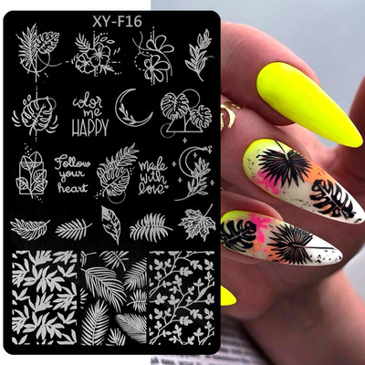 Leoparda nagu apzīmogošanas plāksne Marmors, ziedošs franču līnijas dzīvnieku ādas attēls nagu zīmoga veidne UV gēla lakas apdrukas plāksnes rīki