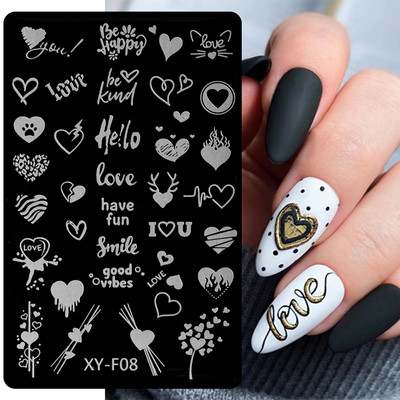 Leoparda nagu apzīmogošanas plāksne Marmors, ziedošs franču līnijas dzīvnieku ādas attēls nagu zīmoga veidne UV gēla lakas apdrukas plāksnes rīki