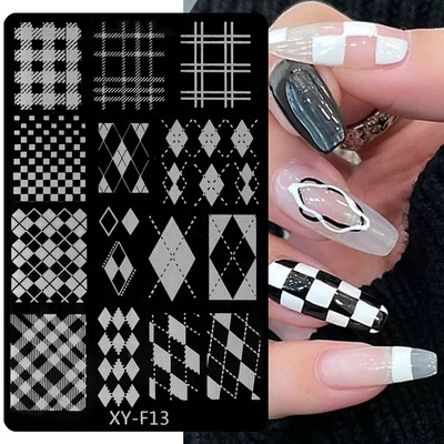 Leoparda nagu apzīmogošanas plāksne Marmors, ziedošs franču līnijas dzīvnieku ādas attēls nagu zīmoga veidne UV gēla lakas apdrukas plāksnes rīki