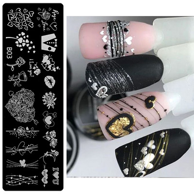 Leoparda nagu apzīmogošanas plāksne Marmors, ziedošs franču līnijas dzīvnieku ādas attēls nagu zīmoga veidne UV gēla lakas apdrukas plāksnes rīki