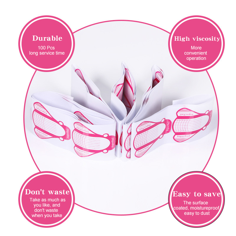 Francuski savjeti za oblik noktiju Akrilni UV gel za proširenje Uvijen oblik za nokte Gel za nokte Naljepnica Vodič za umjetnost Kalup za manikuru Šablone Akrilni alati