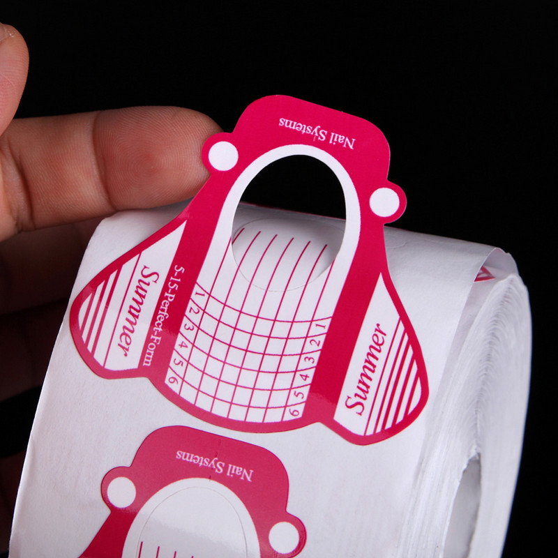 50/100GAB nagu forma DIY nagu mākslas pieaudzēšanas rokasgrāmata akrila UV gēla nagu mākslas uzgaļa uzlīme Manikīra uzgaļi Formas aksesuāri