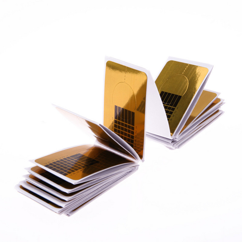 50/100GAB nagu forma DIY nagu mākslas pieaudzēšanas rokasgrāmata akrila UV gēla nagu mākslas uzgaļa uzlīme Manikīra uzgaļi Formas aksesuāri