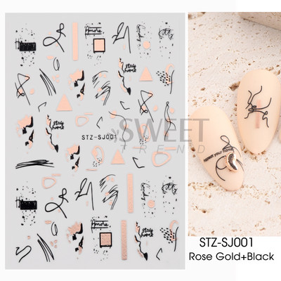 3D rozā ziedu ziedlapiņas nagu mākslas uzlīmes margrietiņa lapa tauriņš bite tulpe saulespuķe vasara gudrs dzīvnieks slīdnis nagu rotājums JINO