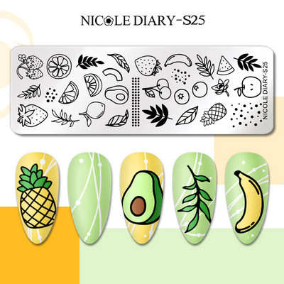 NICOLE DIARY French Line Series Nagu štancēšanas plāksnes Ģeometrija Ziedu lapu attēls Trafarets Veidne Nagu mākslas zīmogu pulēšanas drukāšanas rīks