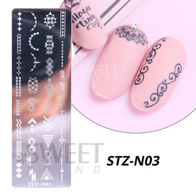 Helovīna nagu apzīmogošanas plāksnes Čūskas sirds ģeometrija franču līnija tauriņš, lapa mežģīnes nagu mākslas laka drukas veidņu rīki KEMJ