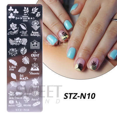 Helovīna nagu apzīmogošanas plāksnes Čūskas sirds ģeometrija franču līnija tauriņš, lapa mežģīnes nagu mākslas laka drukas veidņu rīki KEMJ