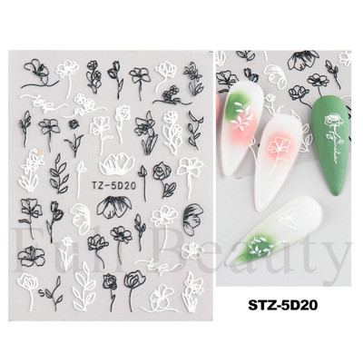 Pūķa čūskas uzlīmes nagiem 3D melns gotikas stils pašlīmējošs slīdnis Ķīniešu nagi mākslas dekorācijas uzlīmes Aptinumi CHEB145-152