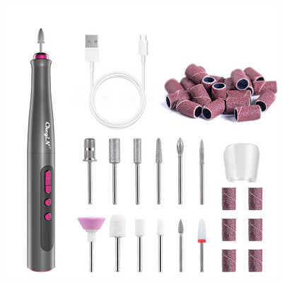 CkeyiN 20000 apgr./min nagu urbjmašīna Elektriskā bezvadu manikīra komplekta pulēšanas dzirnaviņas manikīram Profesionāls frēze