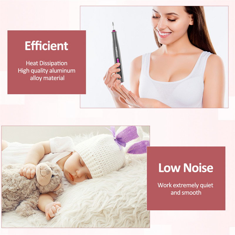 CkeyiN 20000 apgr./min nagu urbjmašīna Elektriskā bezvadu manikīra komplekta pulēšanas dzirnaviņas manikīram Profesionāls frēze