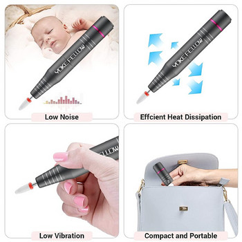 YOKEFELLOW Electric Nail Drill 30000RPM Professional Electric Nail Line Kit for Acrylic Gel Nails Manicure Pedicure Οικιακή χρήση