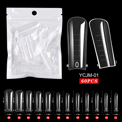 60/100gab. Nagu dubultās formas Pilns pārklājums Mākslīgie nagi Ātras veidošanas veidņu padomi Viltus nagu veidošana Pagarināt augšējo veidņu aksesuāri