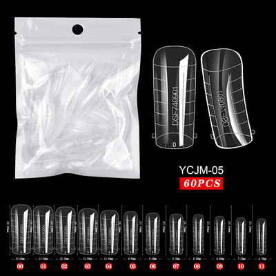 60/100gab. Nagu dubultās formas Pilns pārklājums Mākslīgie nagi Ātras veidošanas veidņu padomi Viltus nagu veidošana Pagarināt augšējo veidņu aksesuāri