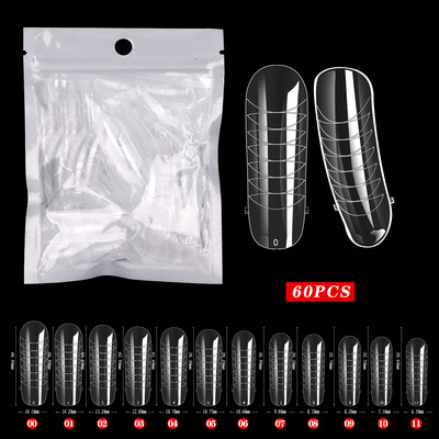 12gab Dual Nagu Forms Viltus padomi želejveida pieaudzēšanai Quick Building French Nails Form Mīkstie silikona spilventiņi Manikīra instrumenti