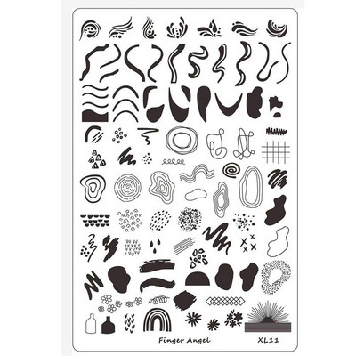 Ploča za utiskivanje noktiju super velike veličine 14,5 × 9,5 cm, francuska pločica za utiskivanje noktiju Flower Wave Nail Art Film Šablone Slika Dizajn noktiju ￥*