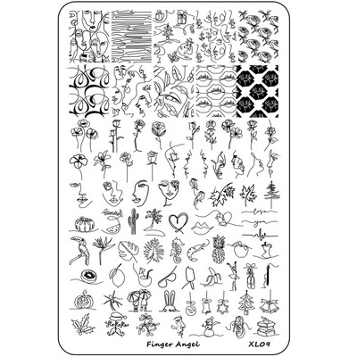 Ploča za utiskivanje noktiju super velike veličine 14,5 × 9,5 cm, francuska pločica za utiskivanje noktiju Flower Wave Nail Art Film Šablone Slika Dizajn noktiju ￥*