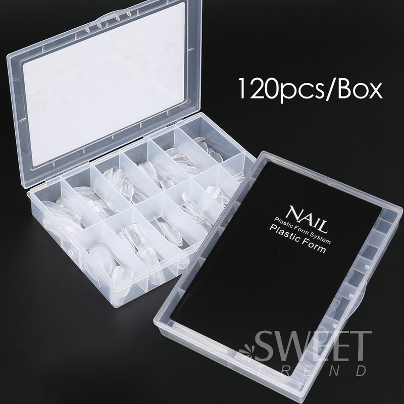 120 tk Kirstu tilga kuju ehitav hallituse küünte pikendamise näpunäited Prantsuse vormid Skulptuurne täiskattega võltssõrme geel maniküüri tööriistad JIV77