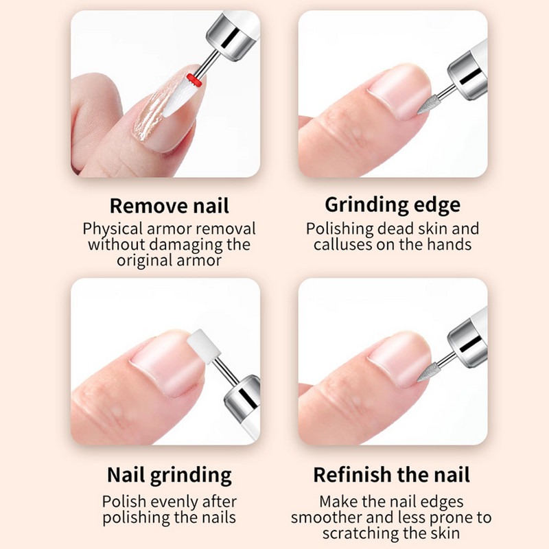 Profesionalna električna bušilica za nokte 15000RPM Punjiva mašina za turpije za nokte Svrdla za nokte za akril gel nokte Manikura Pedikura