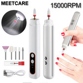 6in1 elektriskā nagu urbjmašīna ar LED gaismas manikīra griezēju profesionālu nagu labošanas pulētāju Sander Anti Dead Skin