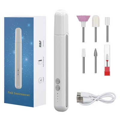 6in1 elektriskā nagu urbjmašīna ar LED gaismas manikīra griezēju profesionālu nagu labošanas pulētāju Sander Anti Dead Skin