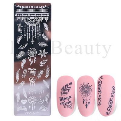 Nagu mākslas zīmoga plāksne Lapu zieds ģeometrija burtu zīmogošanas veidne Abstract Face Beach Vasaras tēmu manikīra rīki SASU01-08