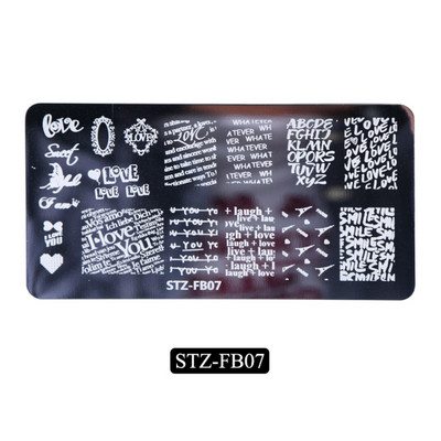 Vēstules Stāsts Nagu apzīmogošanas plāksnes Ziedi Sirds attēls Nagu mākslas zīmogi Veidnes Polijas apdrukas trafareti Manikīrs TRSTZFB01-19