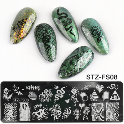 Doska na razenie nechtov s láskou a srdcom, vlnovkou, ružovým bozkom, anglickými znakmi, šablónami pečiatok na zdobenie nechtov na Valentína