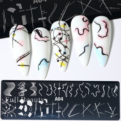 Doska na razenie nechtov s láskou a srdcom, vlnovkou, ružovým bozkom, anglickými znakmi, šablónami pečiatok na zdobenie nechtov na Valentína