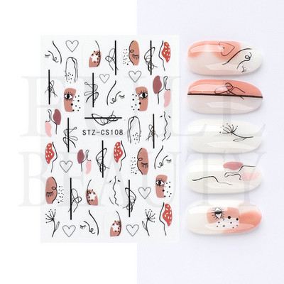 Trake s grafitima Naljepnica za nokte Rose Gold Apstraktna moda 3D klizač za manikuru Lak za tetovaže Ukrasi za nokte LASTZSJ007