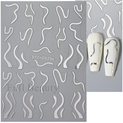 Trake s grafitima Naljepnica za nokte Rose Gold Apstraktna moda 3D klizač za manikuru Lak za tetovaže Ukrasi za nokte LASTZSJ007