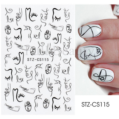 Trake s grafitima Naljepnica za nokte Rose Gold Apstraktna moda 3D klizač za manikuru Lak za tetovaže Ukrasi za nokte LASTZSJ007