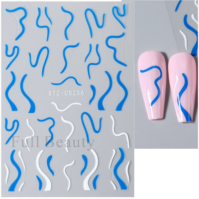 Trake s grafitima Naljepnica za nokte Rose Gold Apstraktna moda 3D klizač za manikuru Lak za tetovaže Ukrasi za nokte LASTZSJ007