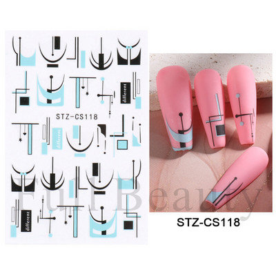 Trake s grafitima Naljepnica za nokte Rose Gold Apstraktna moda 3D klizač za manikuru Lak za tetovaže Ukrasi za nokte LASTZSJ007