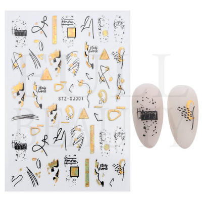 Trake s grafitima Naljepnica za nokte Rose Gold Apstraktna moda 3D klizač za manikuru Lak za tetovaže Ukrasi za nokte LASTZSJ007