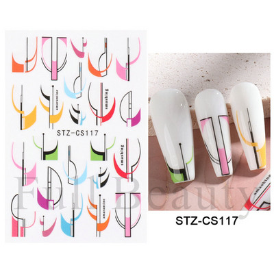 Trake s grafitima Naljepnica za nokte Rose Gold Apstraktna moda 3D klizač za manikuru Lak za tetovaže Ukrasi za nokte LASTZSJ007