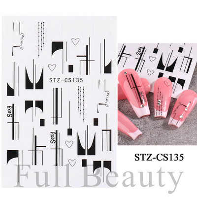 Trake s grafitima Naljepnica za nokte Rose Gold Apstraktna moda 3D klizač za manikuru Lak za tetovaže Ukrasi za nokte LASTZSJ007