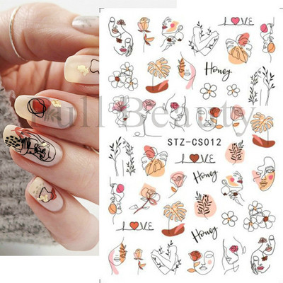 Trake s grafitima Naljepnica za nokte Rose Gold Apstraktna moda 3D klizač za manikuru Lak za tetovaže Ukrasi za nokte LASTZSJ007