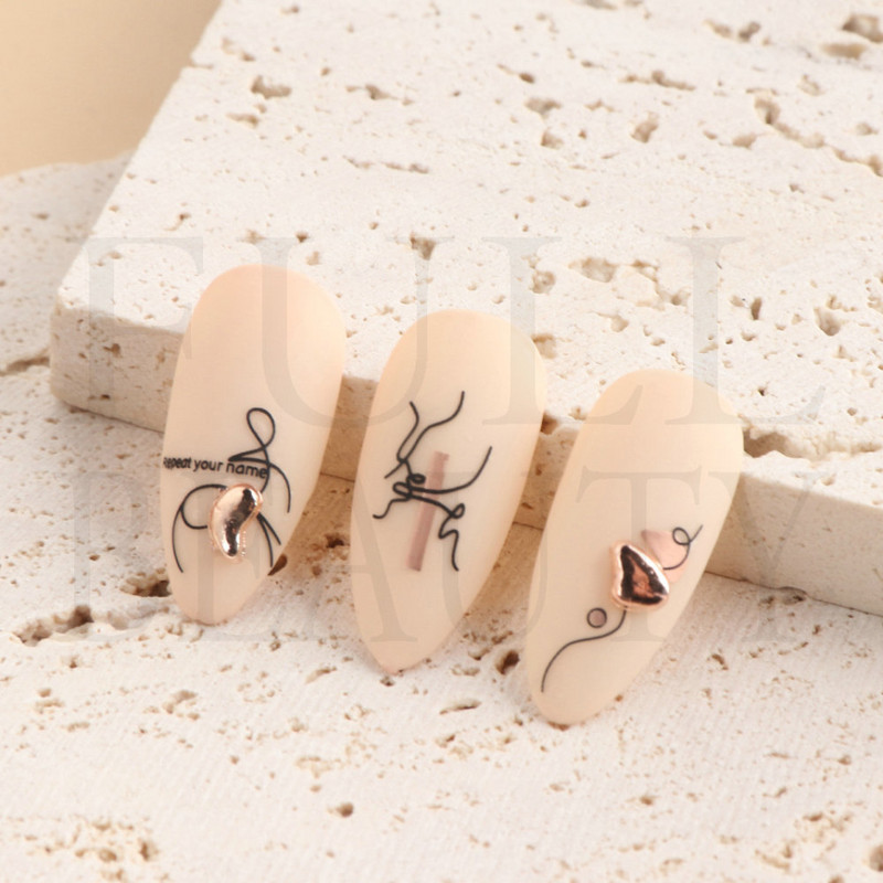 Trake s grafitima Naljepnica za nokte Rose Gold Apstraktna moda 3D klizač za manikuru Lak za tetovaže Ukrasi za nokte LASTZSJ007