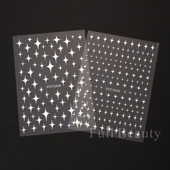 3D лъскави звезди Плъзгачи за нокти Y2K сребърни талисмани за нокти Ваденки с метален ефект Златно сребърен лепилен стикер Декор FBSTZ-X006