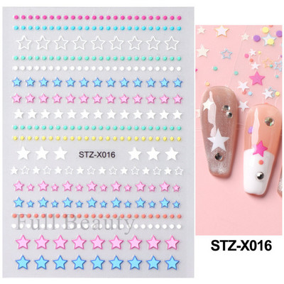 3D sjajne zvijezde klizači za nokte Y2K srebrni privjesci za nokte Naljepnice s metalnim efektom Zlatno srebrna ljepljiva naljepnica Dekor FBSTZ-X006