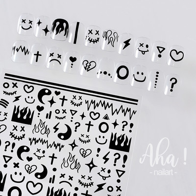 1PC AHA Mjesec/Zvijezda/Križ 3D bronzane naljepnice za nokte 8*10cm Zlatne/Srebrne naljepnice za nokte Zvijezda u obliku križa Laserska zvijezda/Mjesec klizač za manikuru