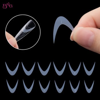 24 бр. Duet System Dual Forms Стикер за нокти Френски силиконов калъп за нокти Вътрешна подложка Линия Направляваща лента Инструменти за многократна употреба