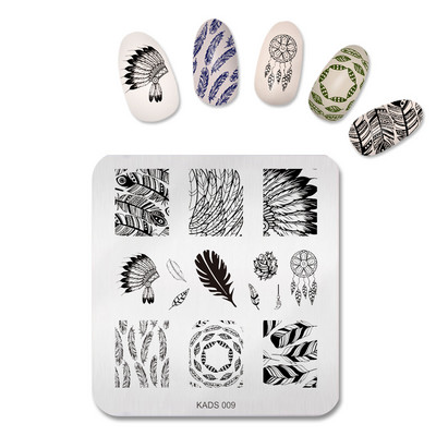 KADS pečat za nokte Cvijeće Pločice za žigosanje noktiju Alati za šablone za pečate od nehrđajućeg čelika za pečate sa slikama za nokte