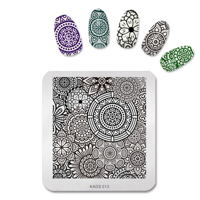 KADS pečat za nokte Cvijeće Pločice za žigosanje noktiju Alati za šablone za pečate od nehrđajućeg čelika za pečate sa slikama za nokte